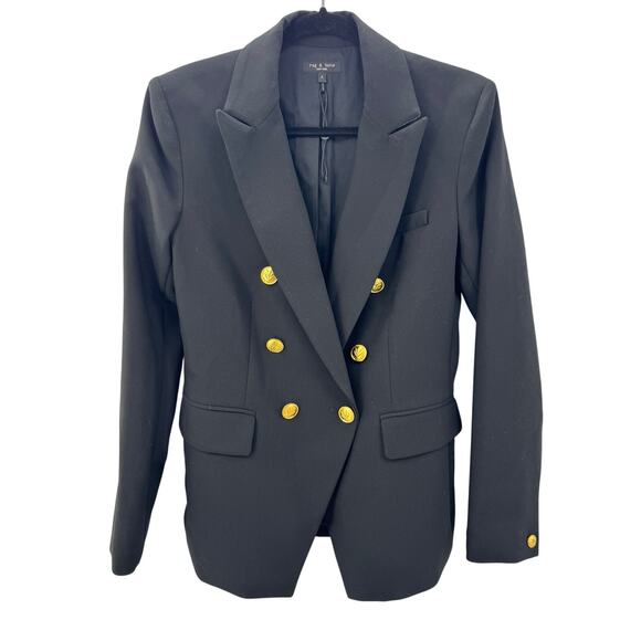rag & bone Blazer Preston Crepe Notch Lapel Women's Size 4‎ Black - Picture 4 of 13